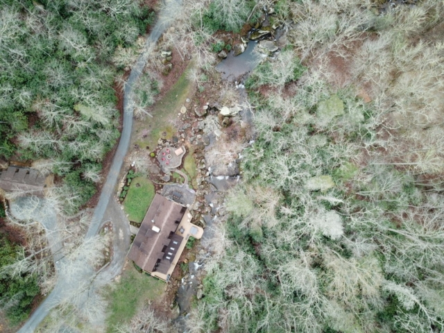 Drone Shot of Diamond Falls Preserve Main Cabin